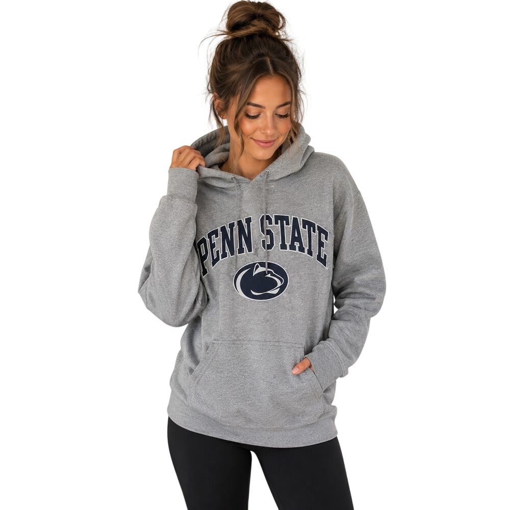 Jerzees Penn State Nittany Lions Gray Hoodie Size Small College Sweatshirt